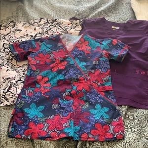 3 scrub tops